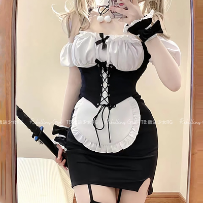 「偷心特工」日系原创甜辣女仆装Lolita纯欲猫女佣cos制服包臀裙