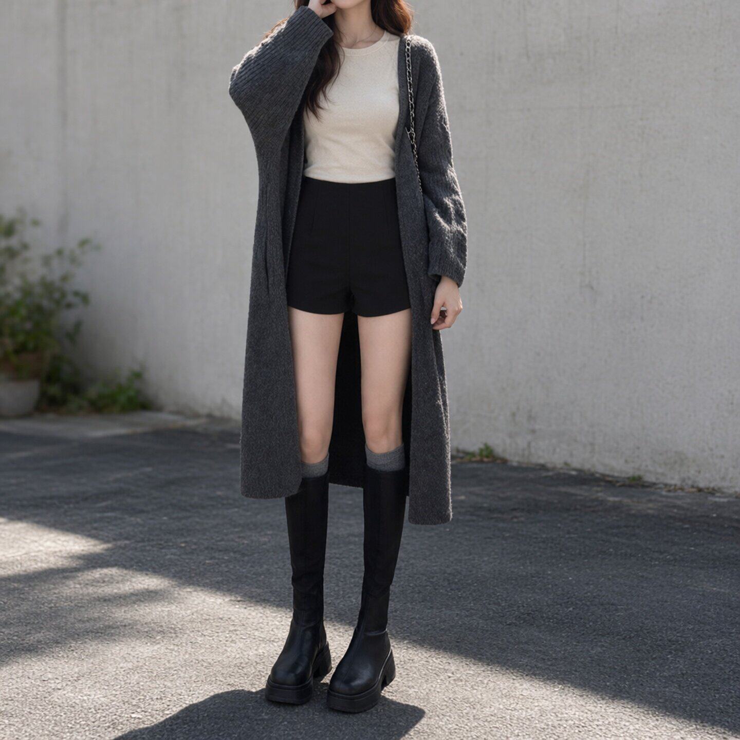 黑色西装短裤女2026新款秋冬配靴子外穿加绒高腰紧身辣妹打底热裤