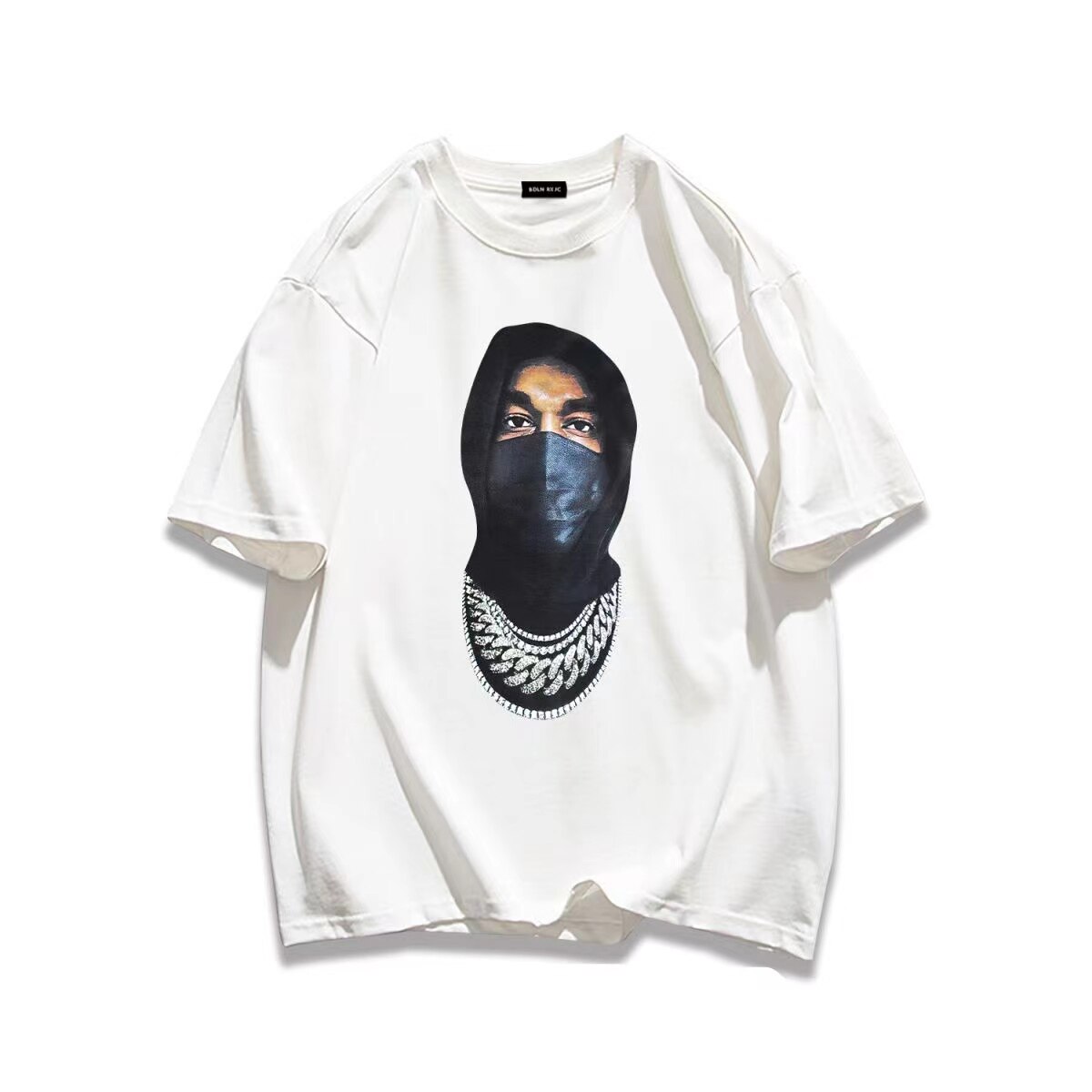 欧美风复古高街潮牌人物短袖t恤男女夏季新款hiphop宽松嘻哈上衣