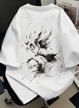 龙珠卡卡罗特纯棉宽松短袖T恤