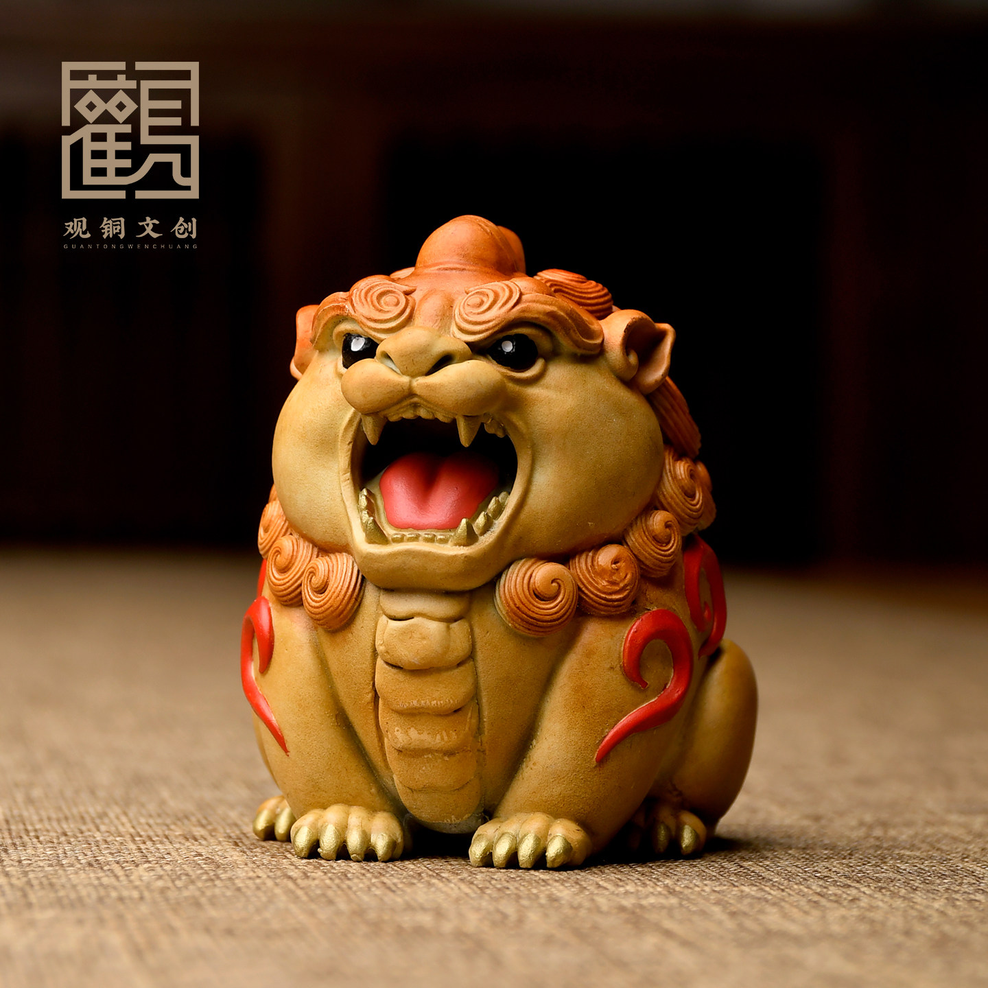 彩铜貔貅摆件家居客厅办公室桌面装饰七夕礼品可爱创意手工艺品