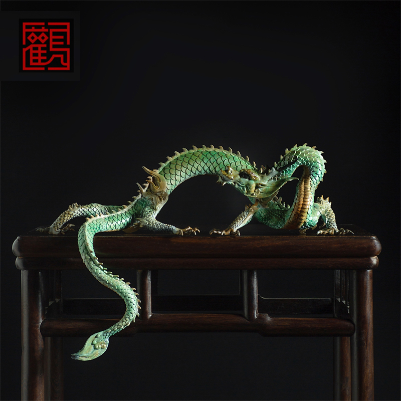 黄铜五爪金龙青龙镇宅招财摆件