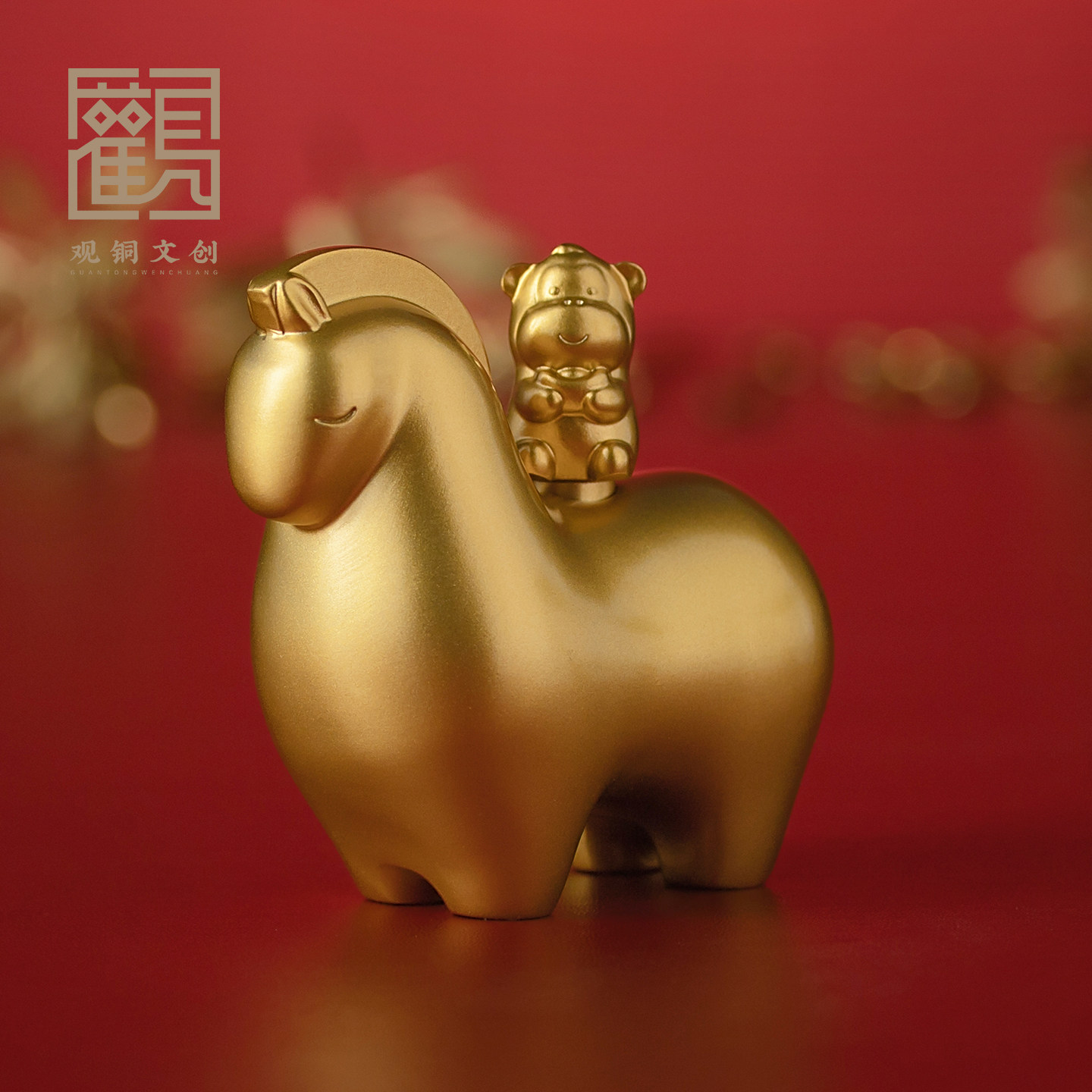 黄铜摆件生肖马上封侯家居装饰客厅办公室桌面马年高档礼品摆设