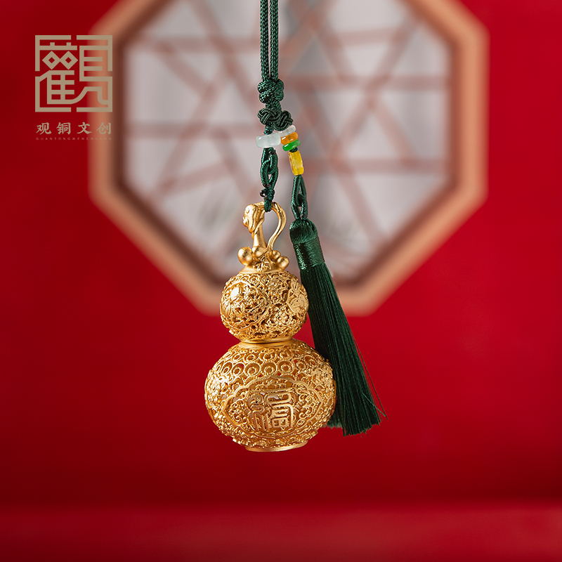 黄铜花丝葫芦摆件吊坠福禄挂件