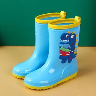 16岁儿童高筒雨鞋 恐龙卡通水靴防滑软底防水鞋 男童女童幼儿胶鞋