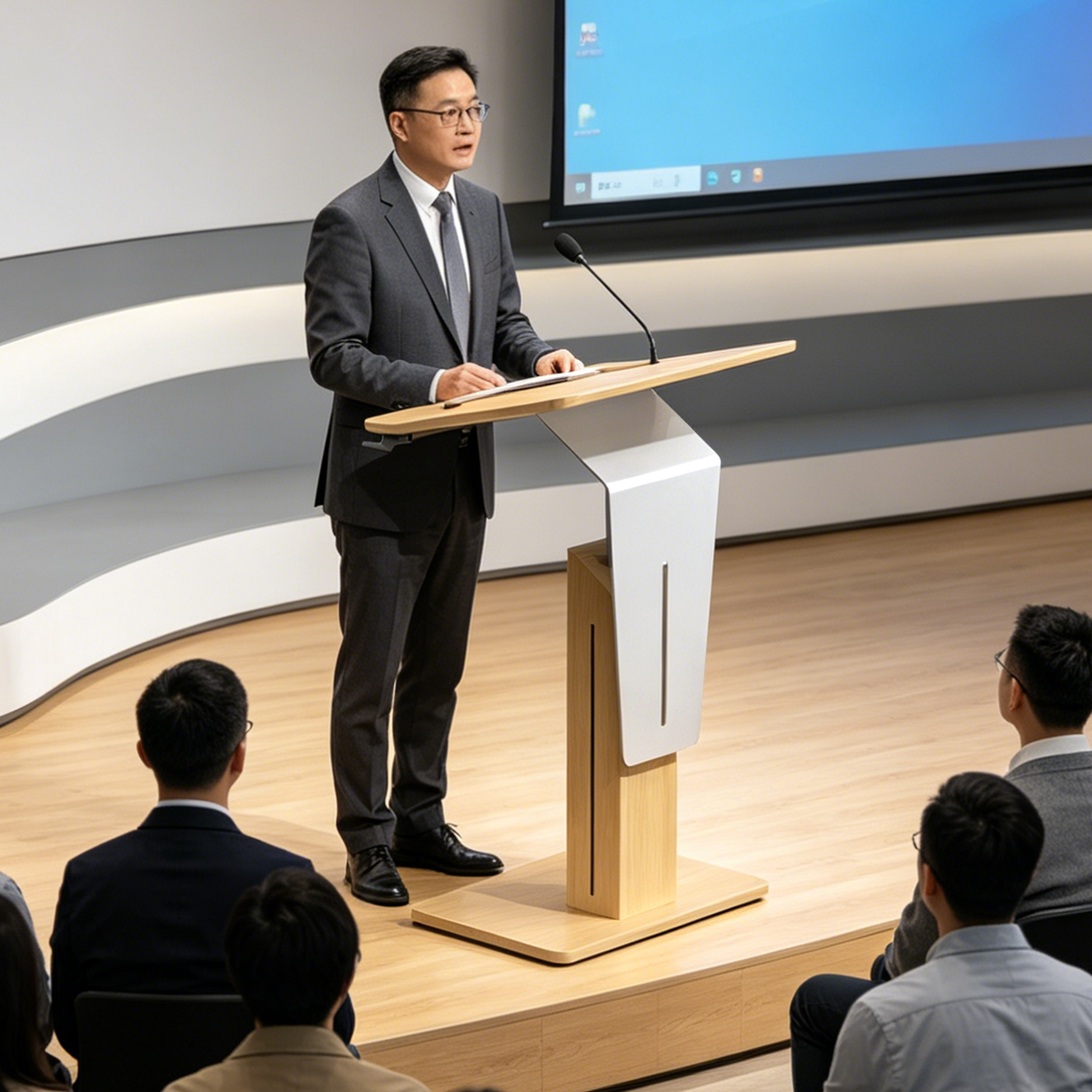 智能可升降讲台桌店门口迎宾发言主席台会议室培训演讲咨询小讲台