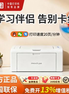 【不卡纸】政府补贴20%奔图P2210W黑白激光打印机学习无线wifi手机连接小型迷你a4家庭作业试卷批量打印顺丰