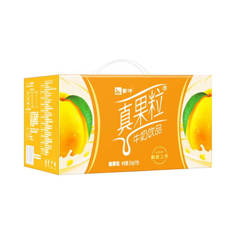 蒙牛真果粒250g×12盒黄桃草莓蓝莓盒装牛奶饮品整箱营养代餐