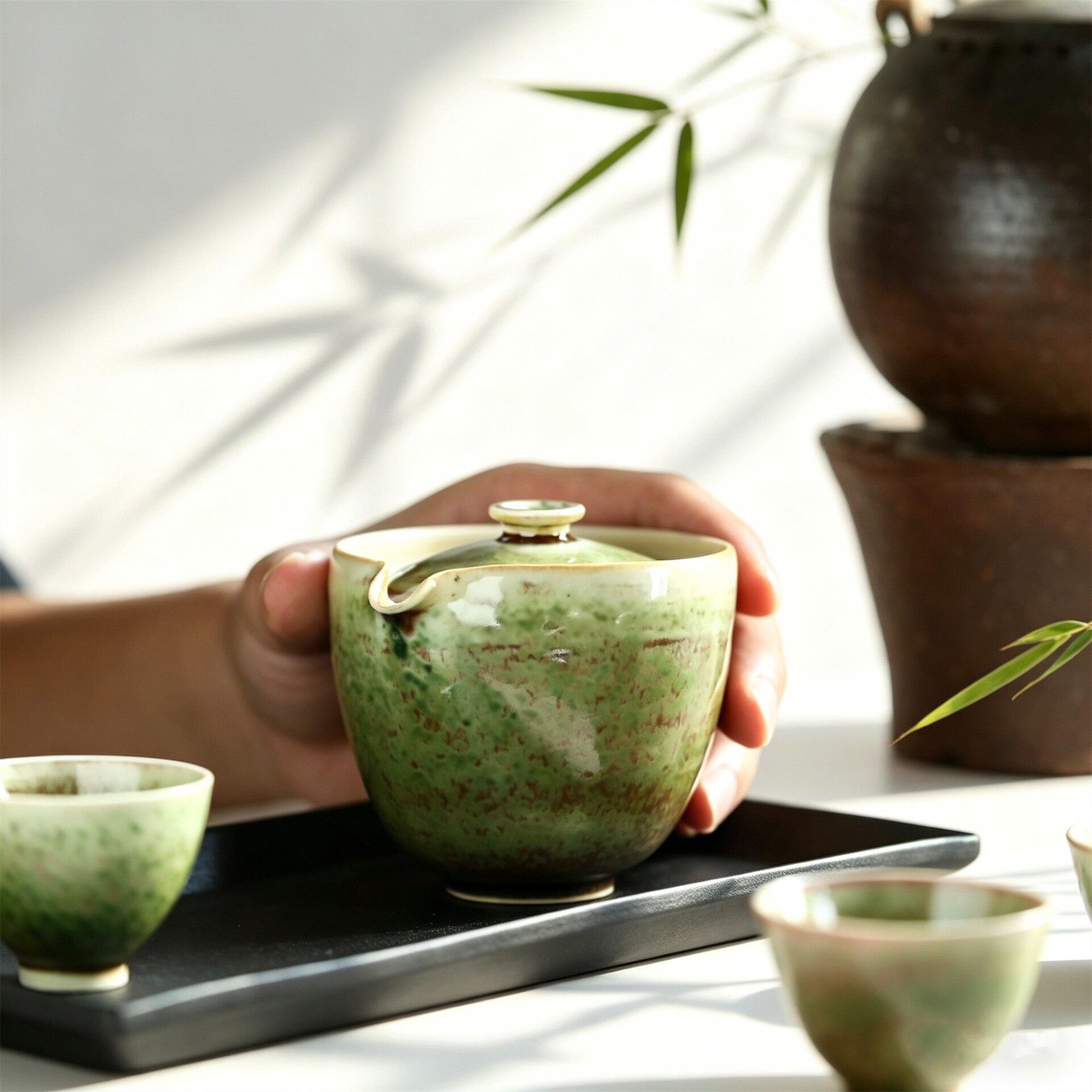 复古手工盖碗手作苏打釉窑变釉粗陶茶碗精品茶器功夫茶具孤品