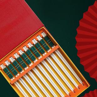 耐高温环保筷 景德镇陶瓷筷子家用高档骨瓷筷10双防滑防霉轻奢欧式