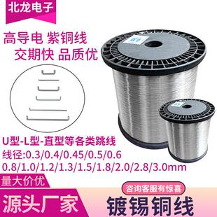 镀锡铜线 铁线0.5/0.6/0.8/1.0/1.2mm环保镀锡线跳线电子材料铜线
