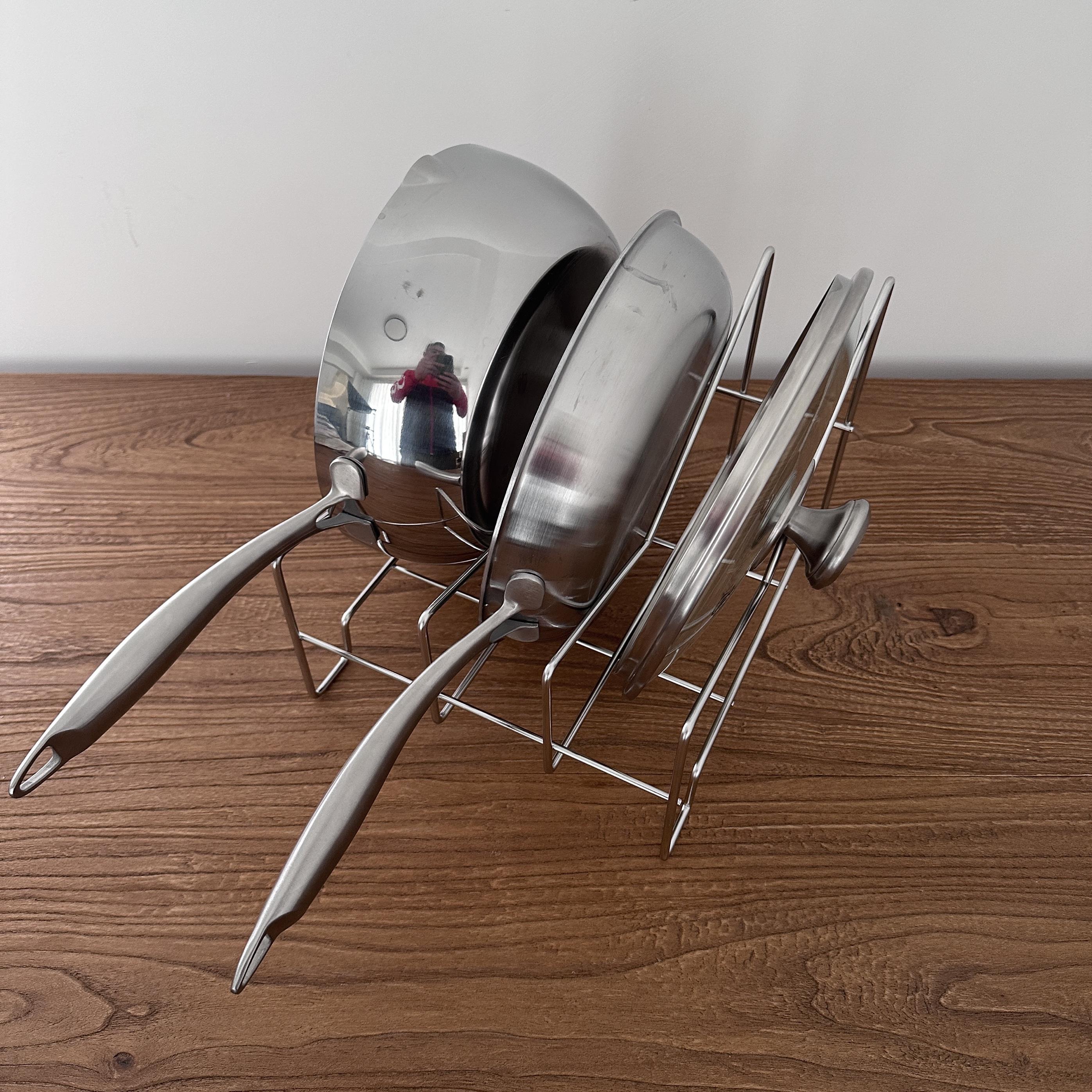 出口美国304不锈钢锅盖架厨房置物架锅具收纳层架锅盖架煎锅架