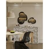 创意led智能壁挂卫浴镜法式 高级壁炉装 饰镜不规则ins风艺术化妆镜