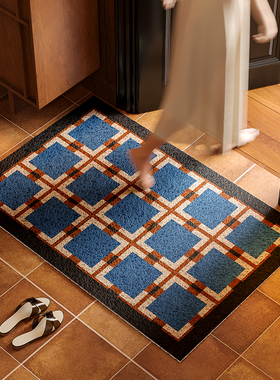 安塞里格英式老钱风入户门门口防尘垫子高密丝圈除尘垫可定制地毯
