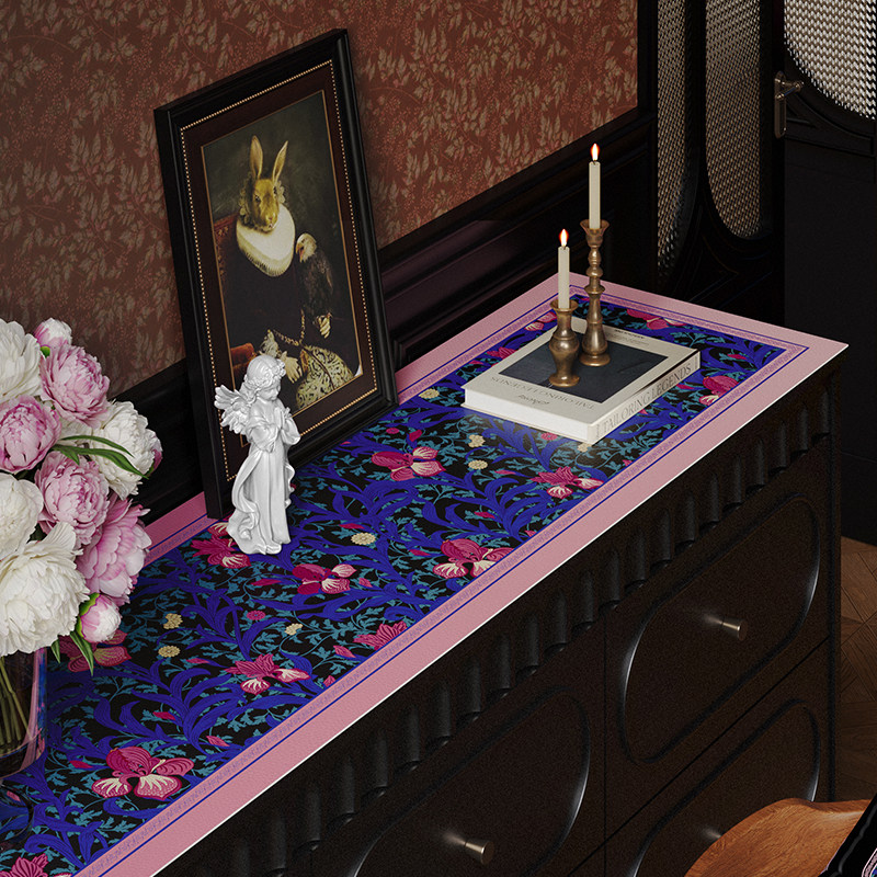 花梦吟美式餐边柜桌垫电视柜皮革桌布防水防油梳妆台柜垫高级感,居家布艺,桌布,淘宝优惠券,粉丝福利购,淘宝优惠卷