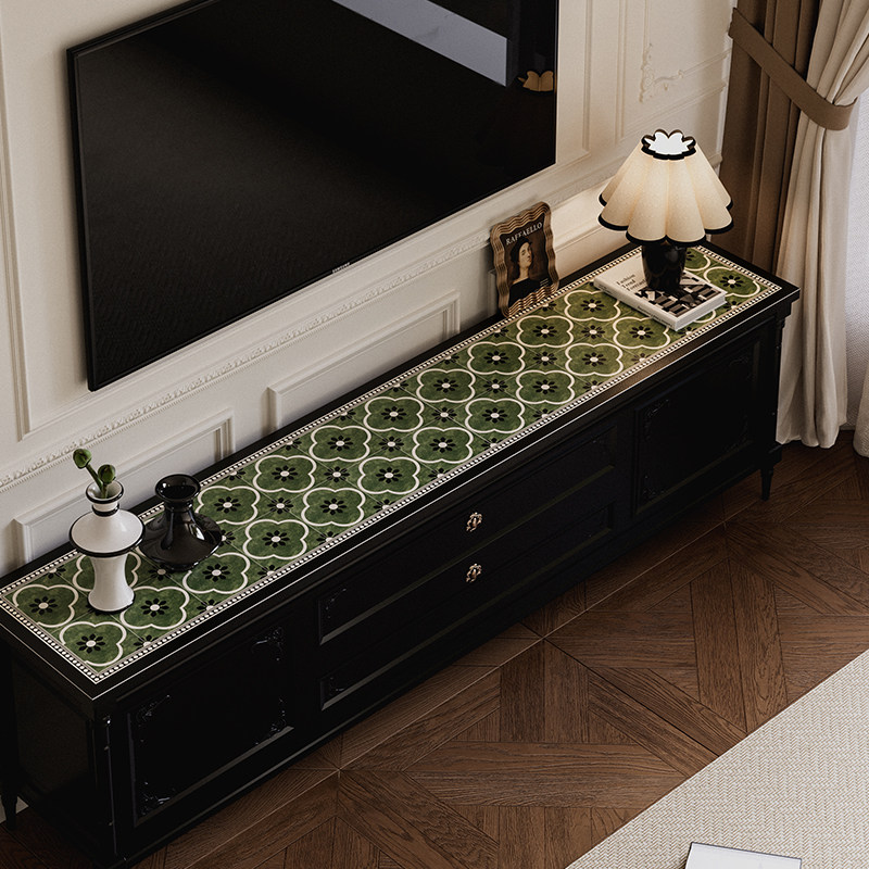 塞莉娜法式轻奢高级感电视柜桌垫长条保护垫边柜垫防水防油可裁剪