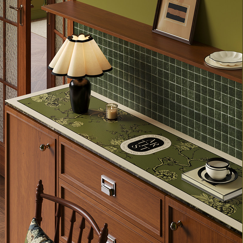 艾德琳法式轻奢高级感长条电视机柜餐边柜垫防水玄关柜台面保护垫