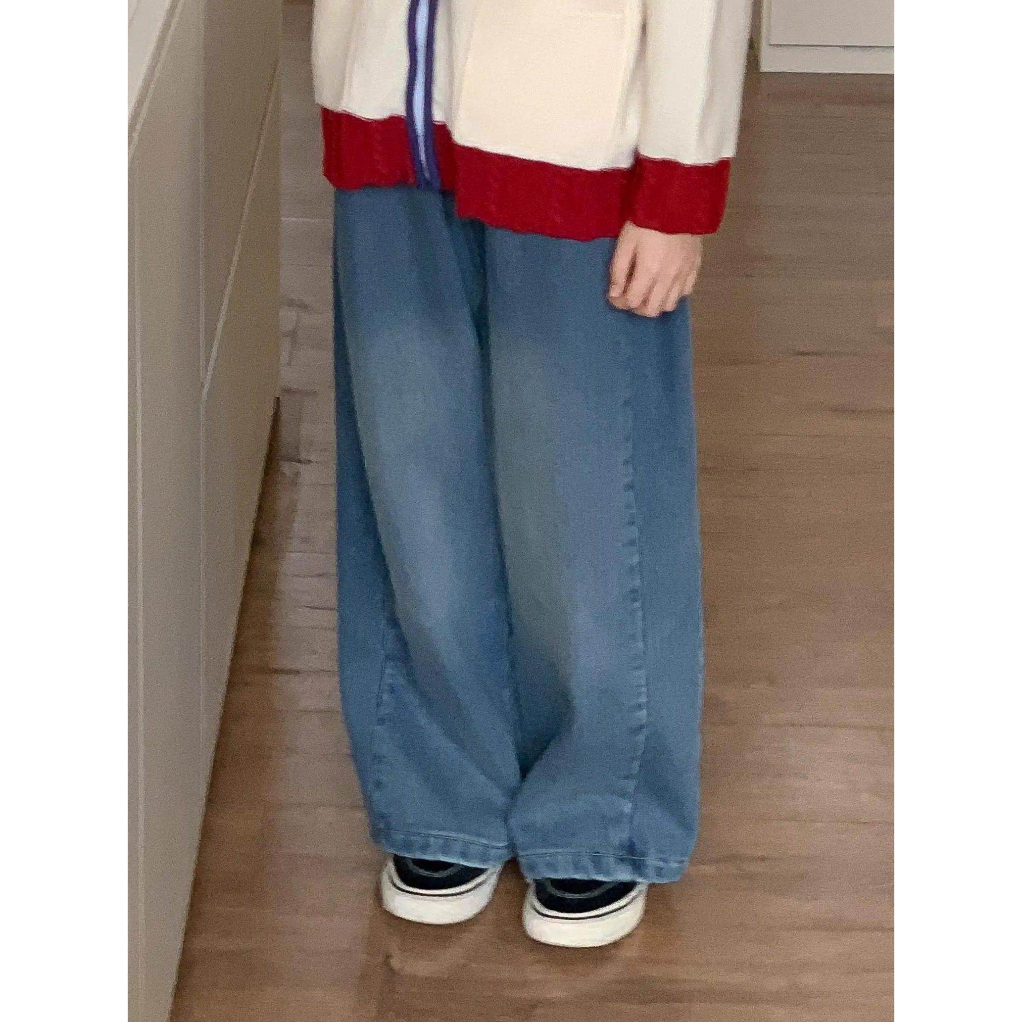 虾酱麻麻男童牛仔裤冬季加绒2024新款儿童中大童直筒阔腿保暖长裤