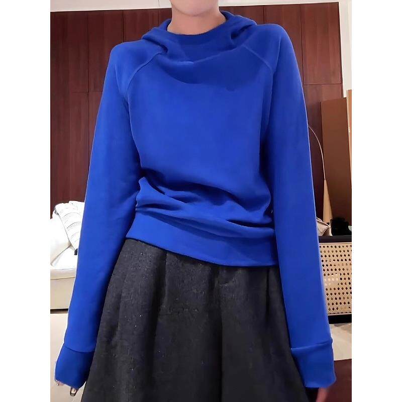 德绒加厚连帽打底卫衣女2025秋冬季大码胖MM时尚洋气宽松长袖上衣