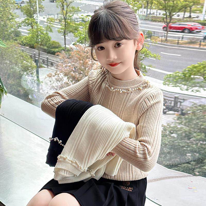 女童毛衣2025新款秋季薄款儿童打底衫春秋女孩洋气中大童内搭上衣
