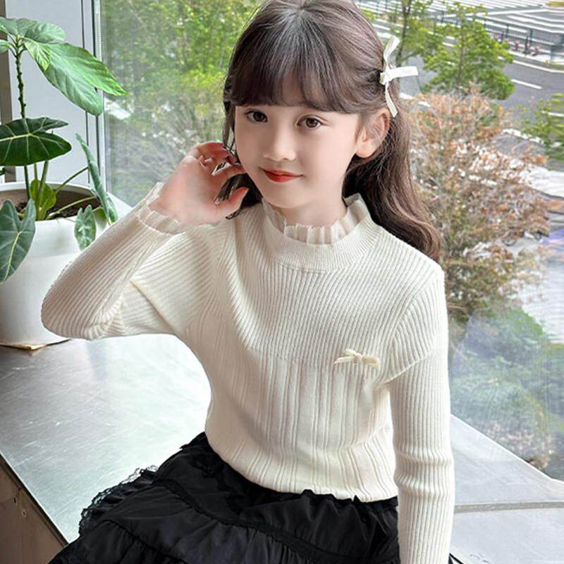 女童毛衣2025新款秋季薄款儿童打底衫中大童女孩内搭线衣外穿春秋