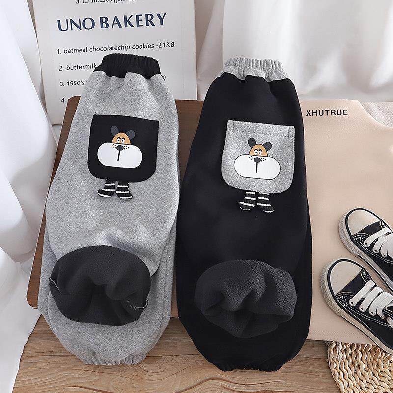 男童加绒裤子薄绒一体绒新款2024秋冬儿童格子冬季外穿女宝宝长裤