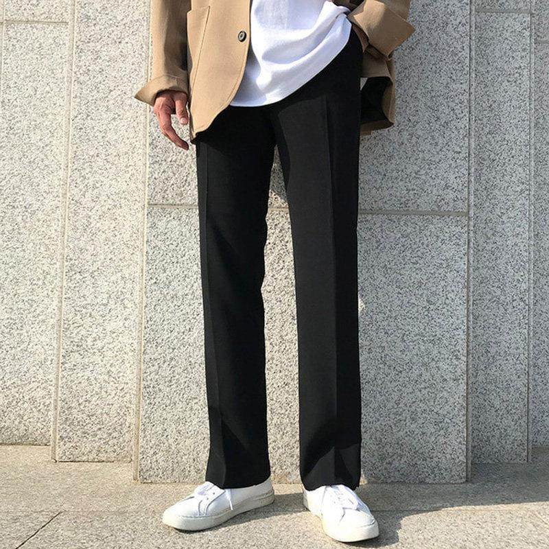 夏季西装裤男直筒宽松加长裤西裤垂感坠感休闲裤黑色男士拖地裤子