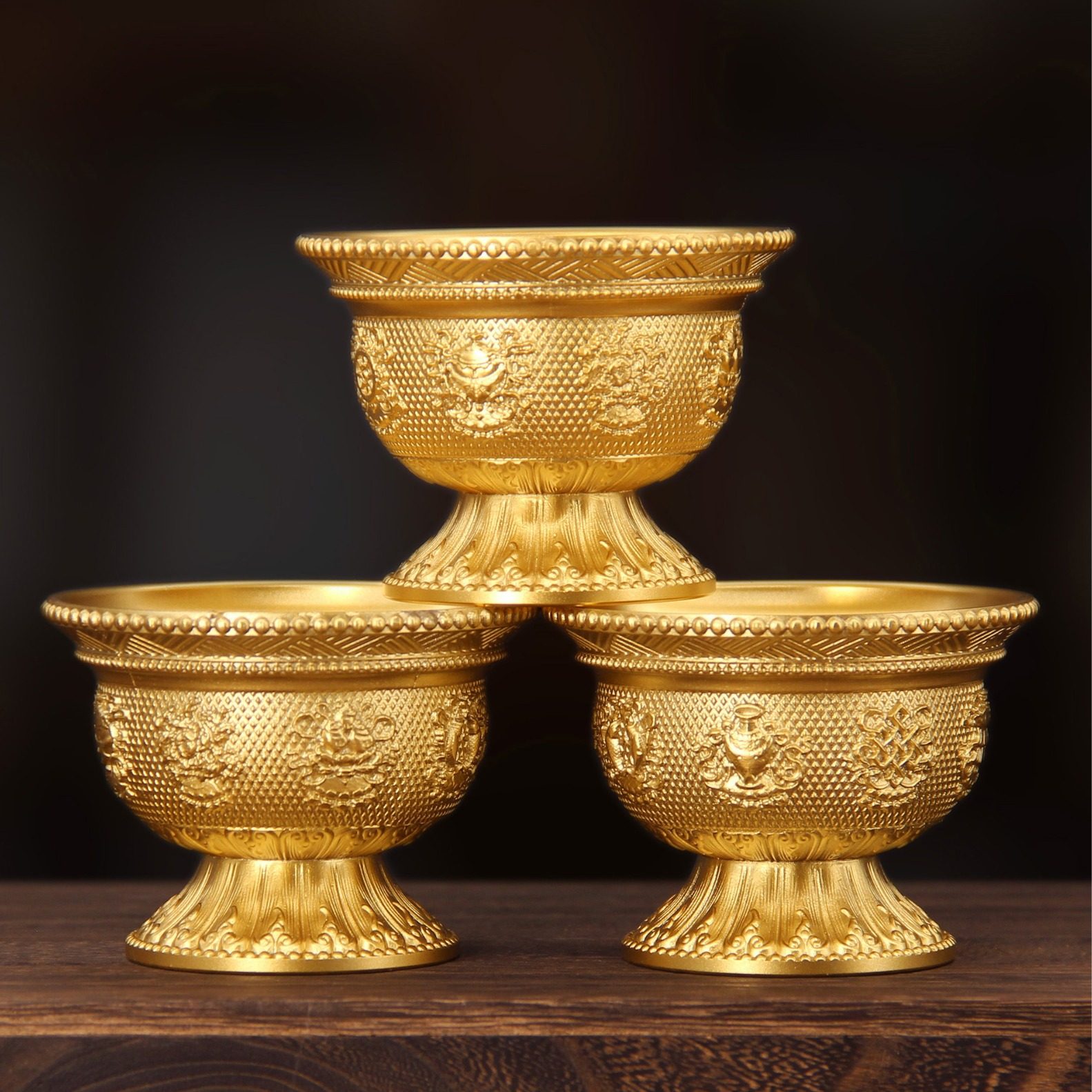 纯黄铜吉祥杯碗八宝七供水杯八供杯财神观音佛堂供佛杯藏式圣水杯,家居饰品,桌面摆件,淘宝优惠券,粉丝福利购,淘宝优惠卷