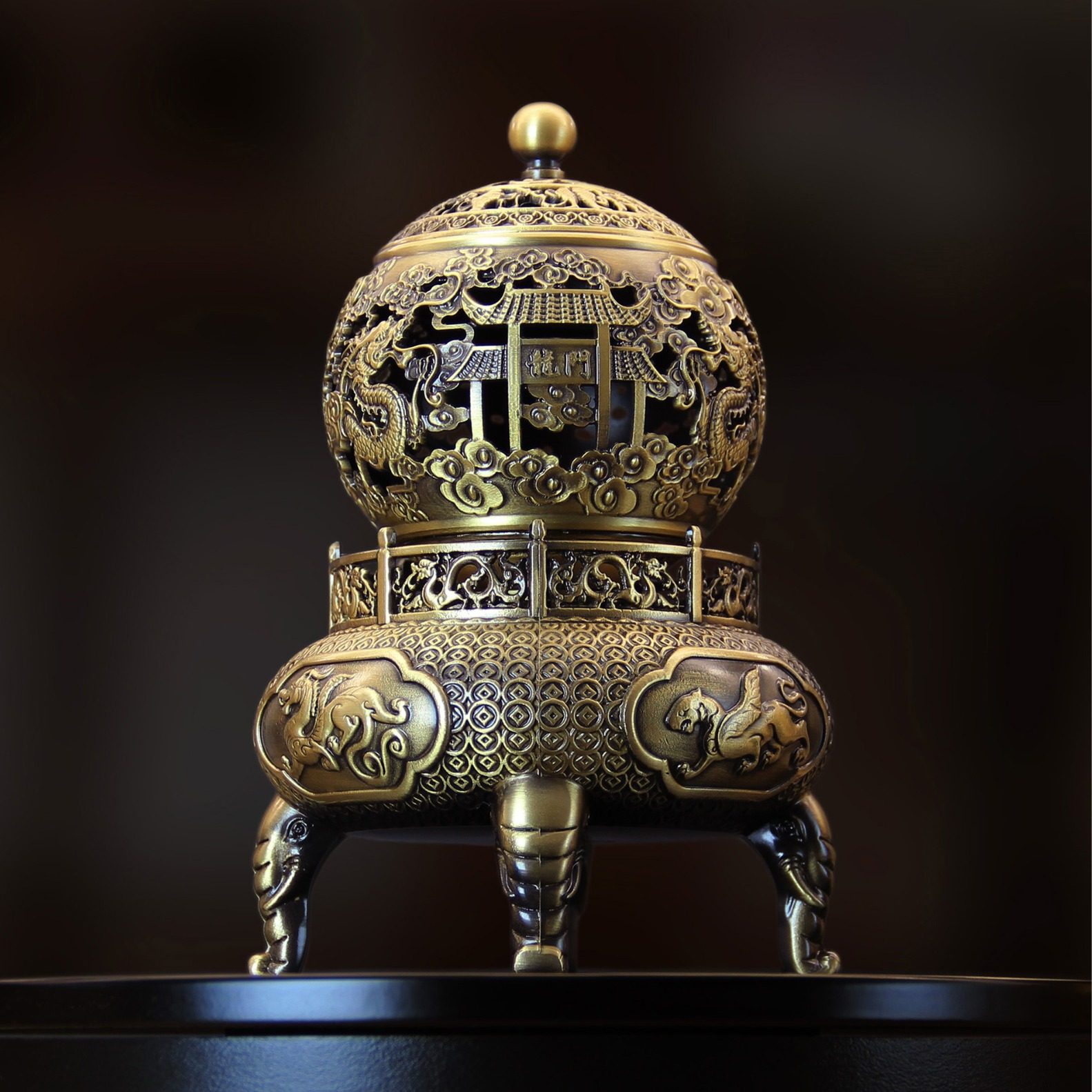 黄铜时来运转香炉香道铜摆件创意摆件家用办公室送礼,家居饰品,桌面摆件,淘宝优惠券,粉丝福利购,淘宝优惠卷