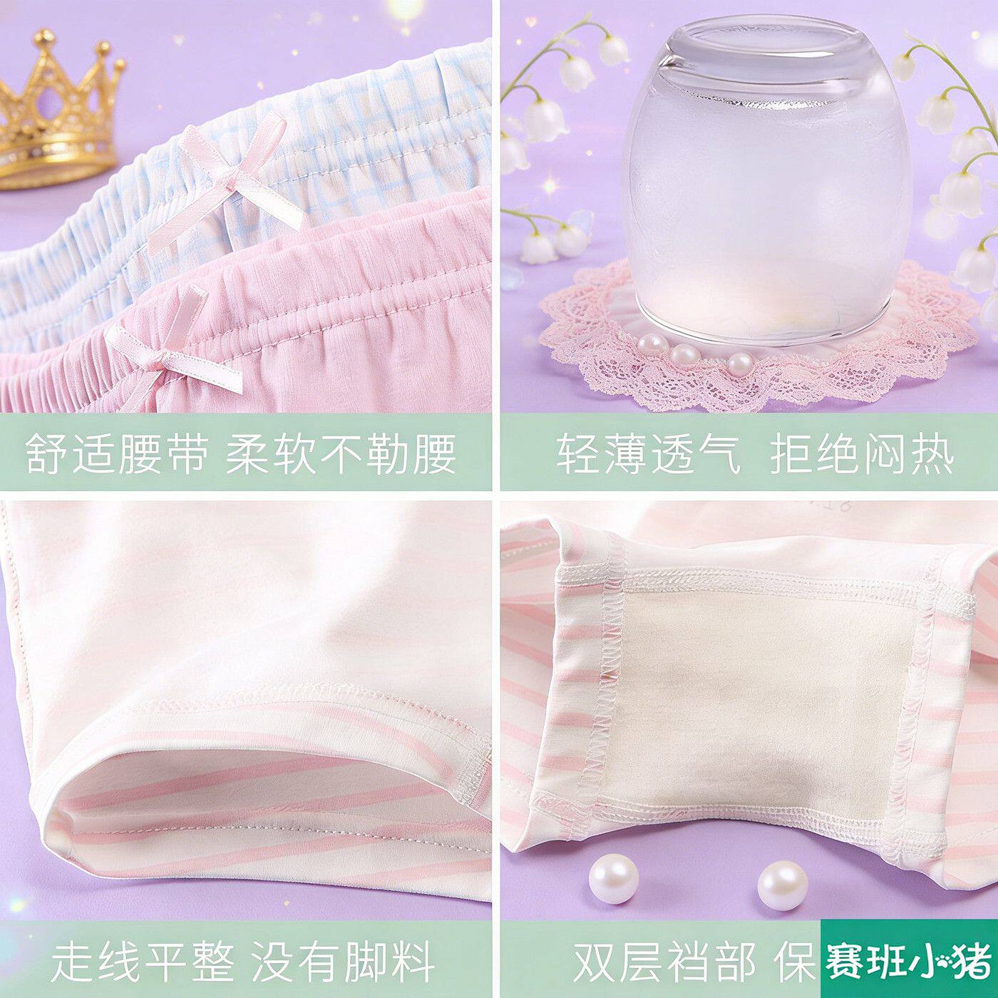 女童内裤纯棉平角孩四大