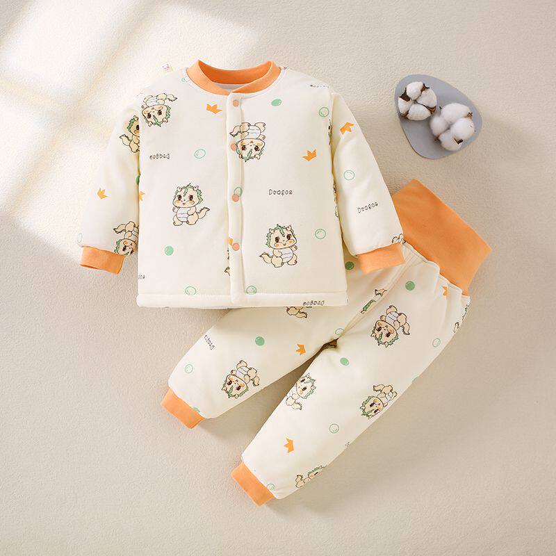 婴幼儿童夹棉保暖套装男