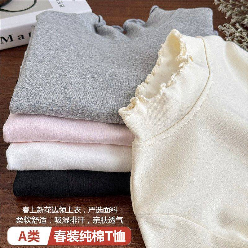 女童春装打底衫纯棉长袖T