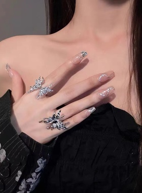 蝴蝶食指戒高级感开口戒指