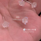 幻彩山茶花耳钉小巧精致简约风耳环小众设计高级感养耳洞耳饰女