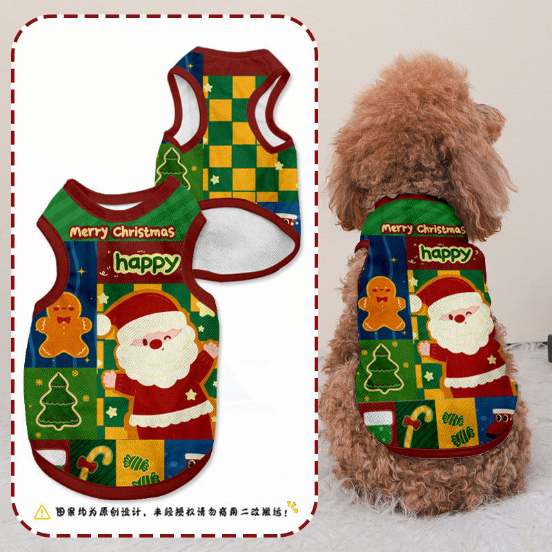 圣诞节麋鹿铃铛平安夜姜饼人宠物背心狗狗猫咪衣服大中小型防掉毛,宠物/宠物食品及用品,狗宠物服装/雨衣,淘宝优惠券,粉丝福利购,淘宝优惠卷