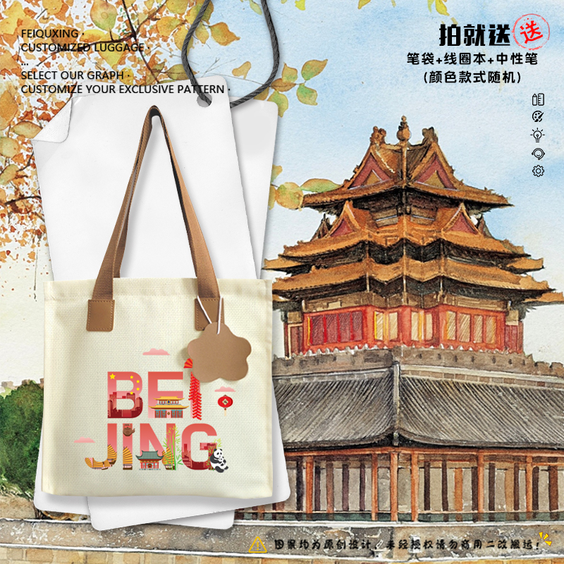 北京巴黎纽约首尔帆布包