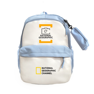 美国国家地理户外探索频道周边拼接双肩背包防水好看的小学生书包