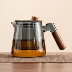 茶水分离煮茶壶办公室待客过滤单壶 玻璃茶壶家用耐高温泡茶壶日式