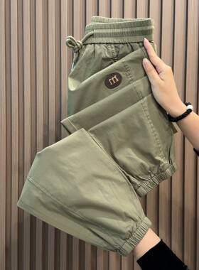 男士工地干活裤子建筑工人耐磨耐脏束脚工装上班工作服夏季休闲裤