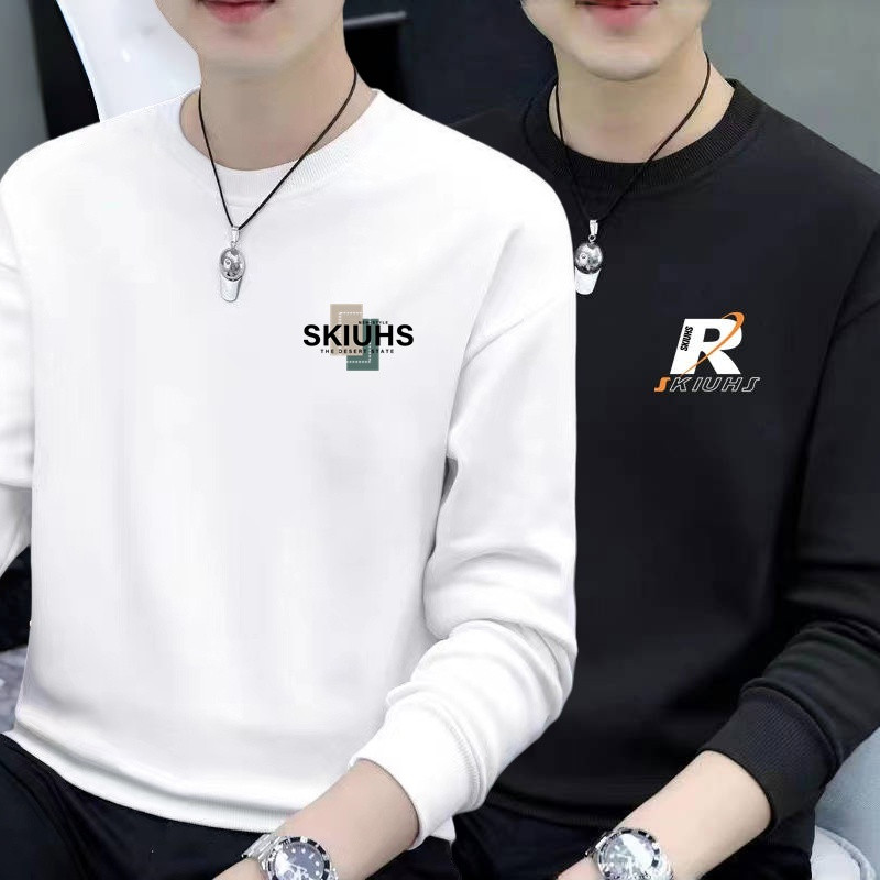 港风外套男宽松春秋款潮流百搭黑色上衣服青春流行学生大码长袖t