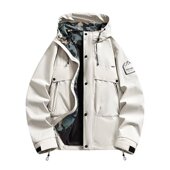 韩版 美式 潮流高街宽松连帽开衫 大码 外套上衣服 春秋款 山系夹克男士