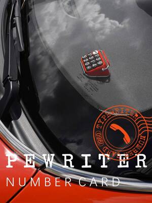 复古1960打字机临时停车号码牌 复古车载移挪车电话个性数字卡