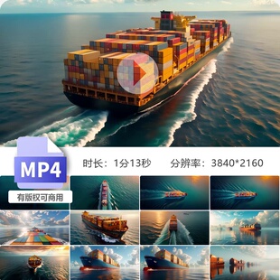 高清海运贸易远洋货轮集装箱航行俯瞰全球巨轮视频素材