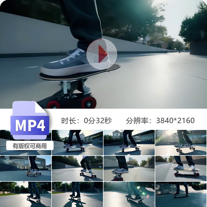 高清玩滑板少年极限运动轻人炫酷公园作花式滑板滑板运动视频素材