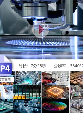 高清芯片半导体晶圆制造工厂CPU测试封装高精度设备视频素材