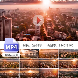 高清4K肯尼亚内罗华延时航拍风光大片 专业拍摄城市风景视频素材