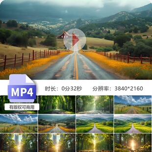 高清森林农场旅行美景自然风光街道绿植春天花开乡镇村户视频素材