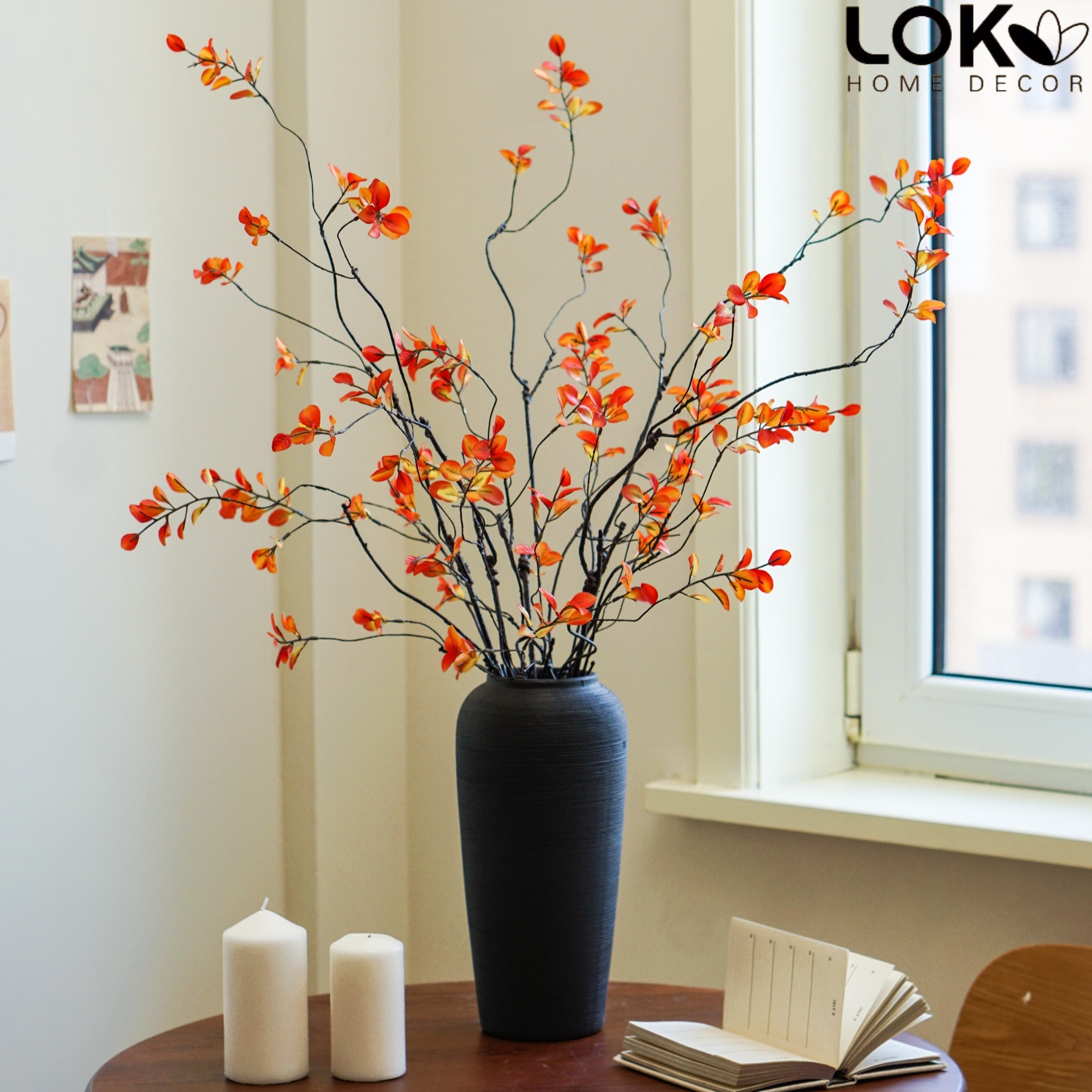 侘寂风仿真花假花摆设高级感逼真枫叶干花客厅餐桌装饰插花艺摆件