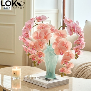 高品质蝴蝶兰仿真花高级感逼真保湿手感兰花假花摆件客厅餐桌插花