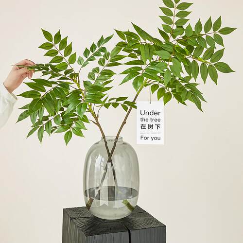 仿真绿植客厅办公室假花装饰禅意摆件漆木民宿样板间高端轻奢造景